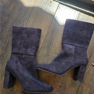 Charles By Charles David Dark Suede Heeled Boots